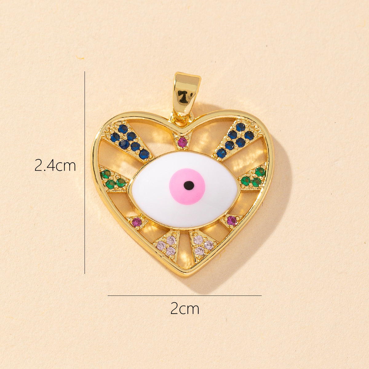 Devil's Eye Copper Pendant for DIY Jewelry