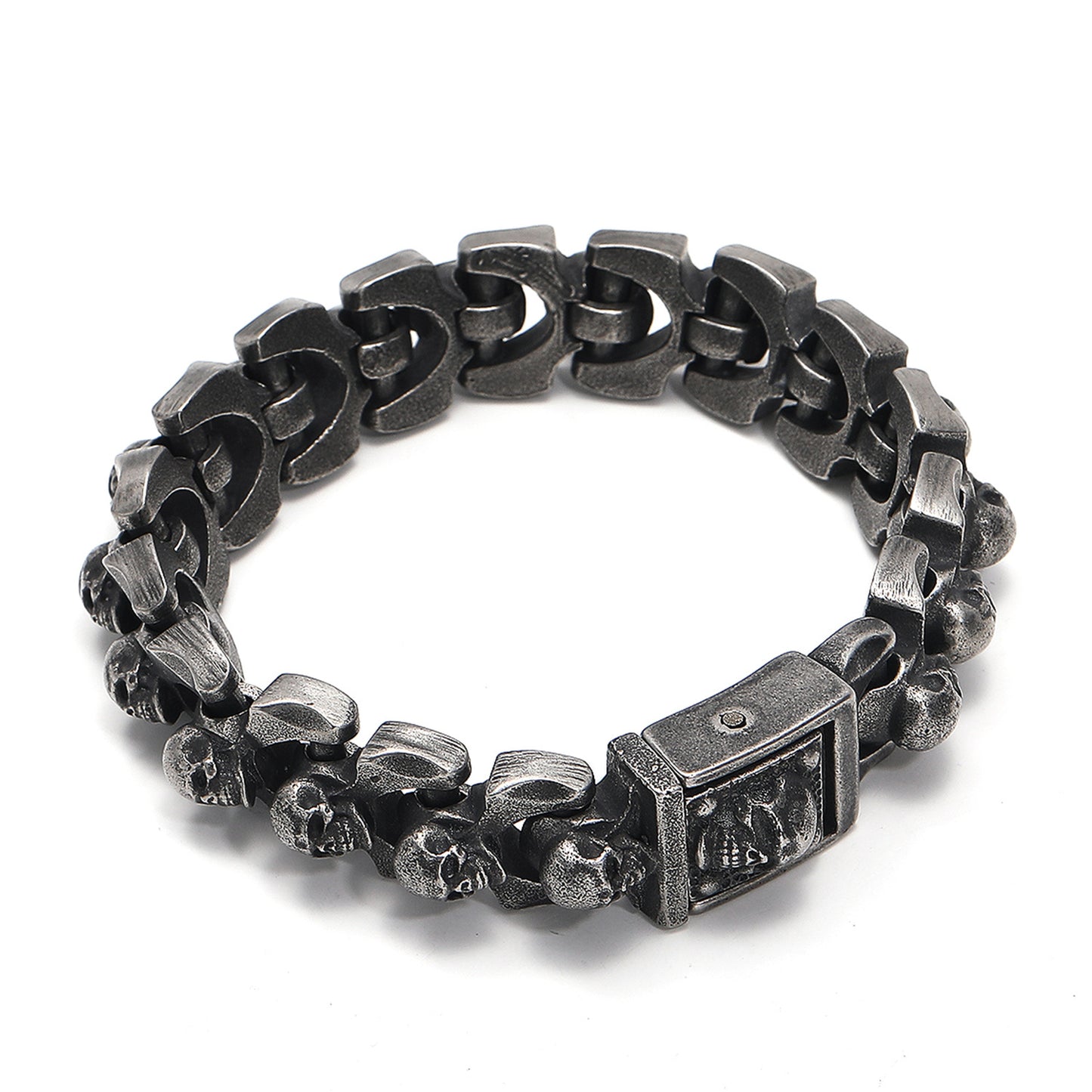 Stainless steel bold and retro distressed bracelet