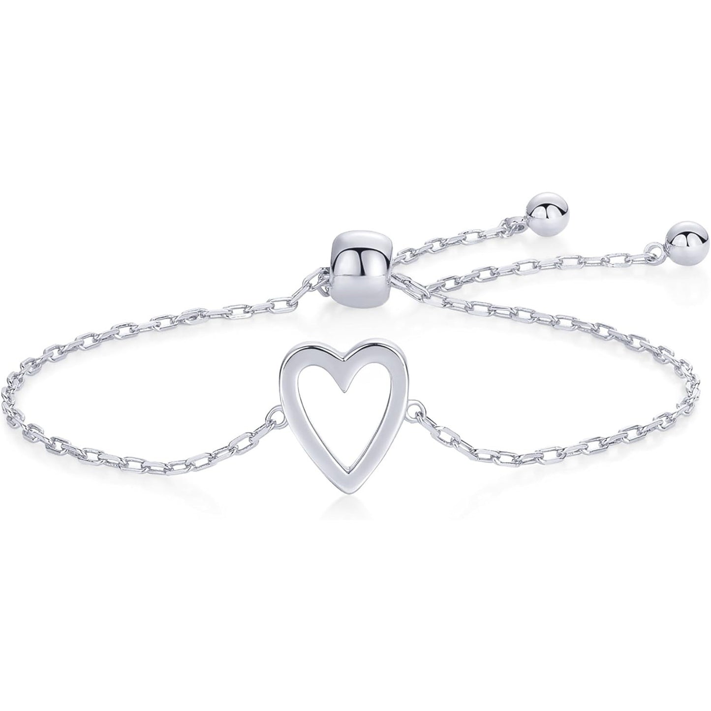Adjustable Heart-shaped Hollow Stainless Steel Bracelet