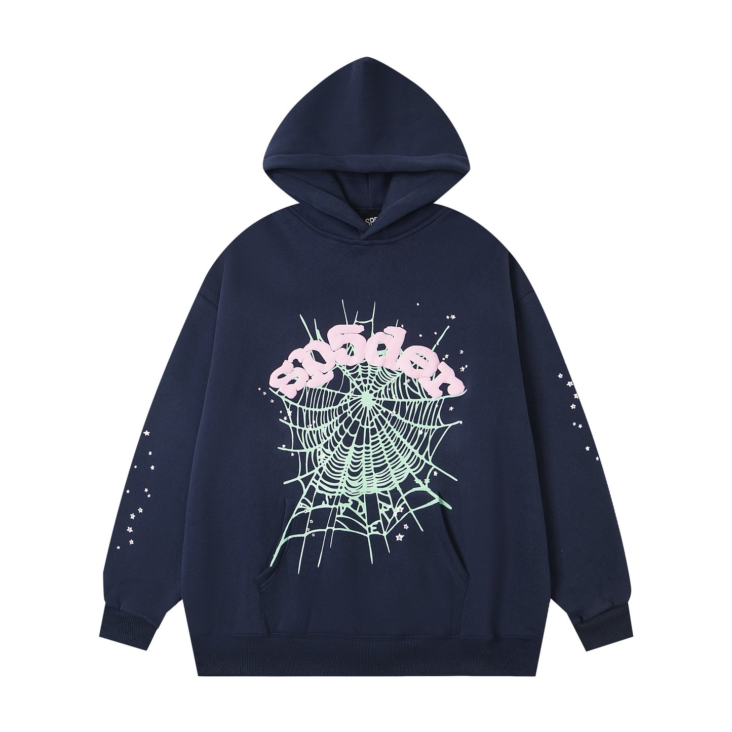 Loose fleece-lined hooded sweatshirt