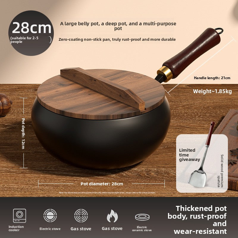 Traditional Hammered Iron Wok Non-stick Frying Pan