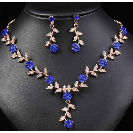Alloy Rhinestone Wedding Necklace Earrings