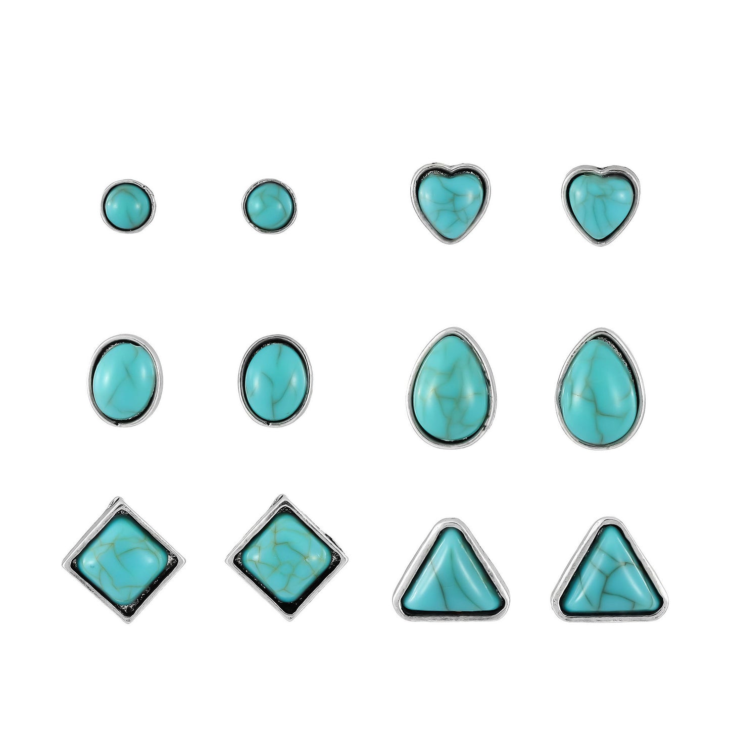 Vintage oval turquoise teardrop earrings