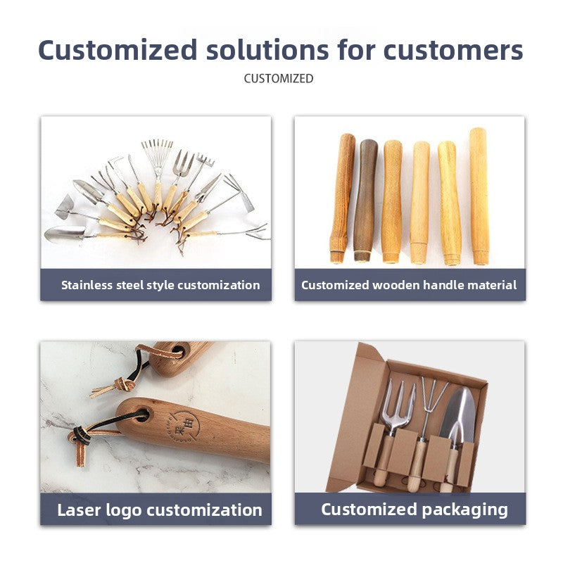 Stainless steel gardening tool set