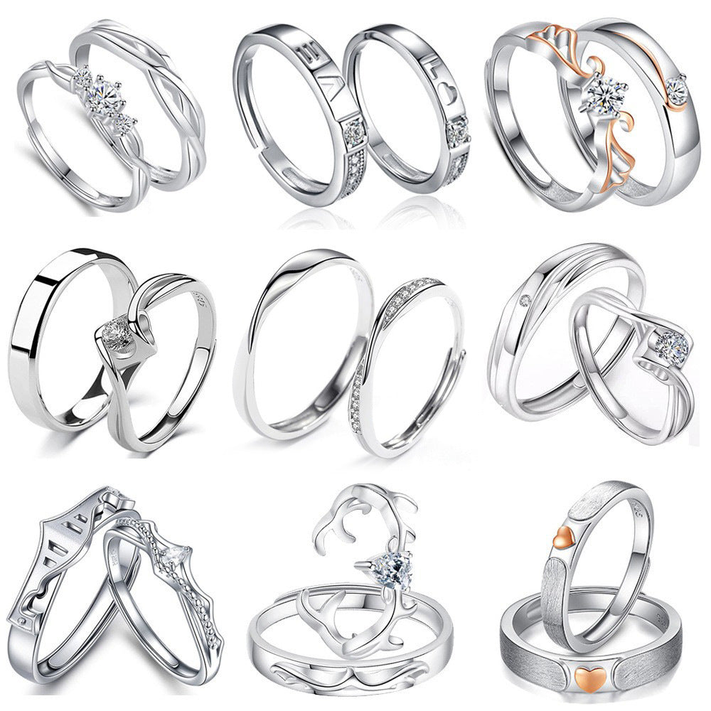 Silver Adjustable Couple Rings