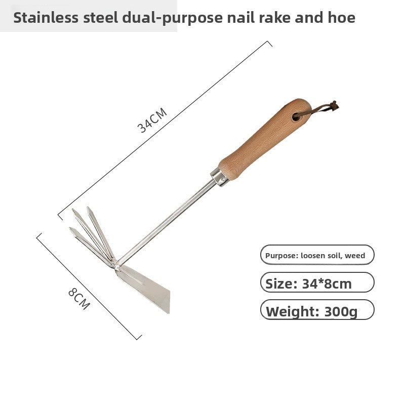 Stainless steel gardening tool set