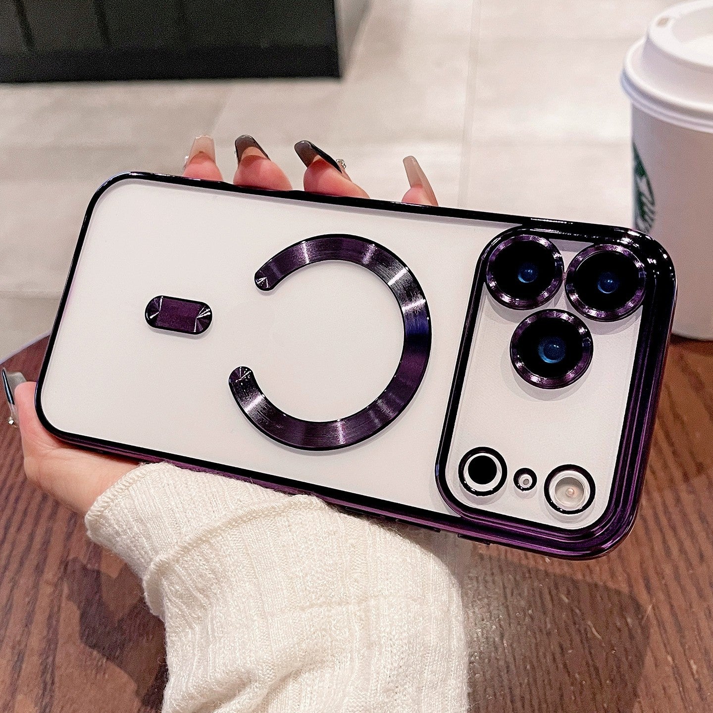 Electroplated transparent phone case