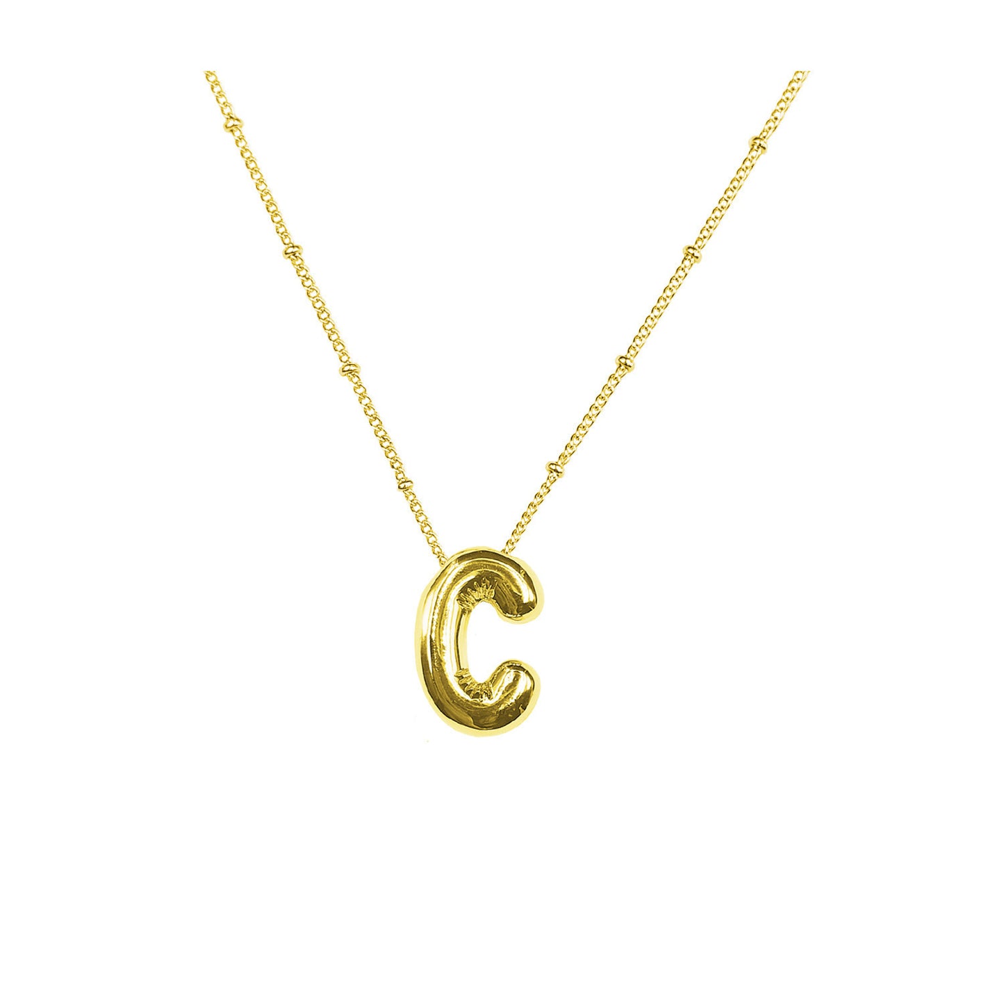 26 English Bubble Glossy Letter Necklace