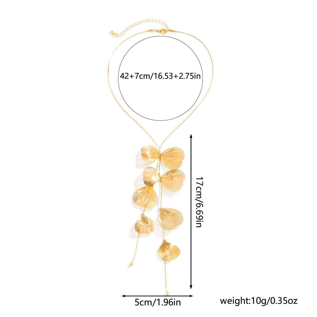 Adjustable Ginkgo Leaf Tassel Necklace