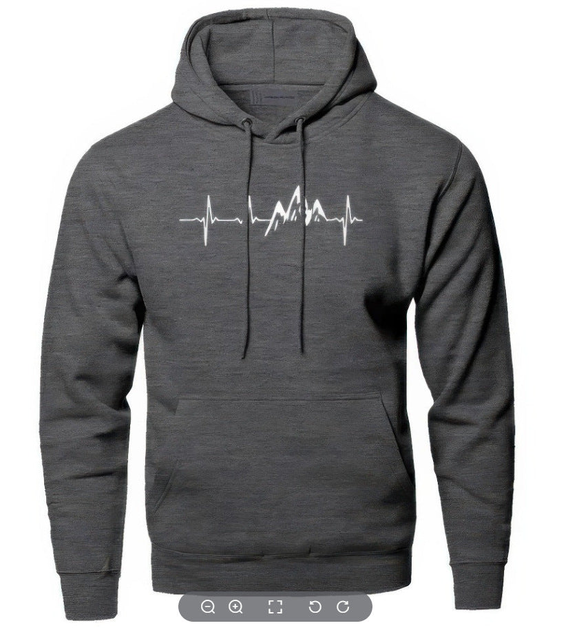 Mountain Heartbeat Sweatshir Men Sound Ray Diagram