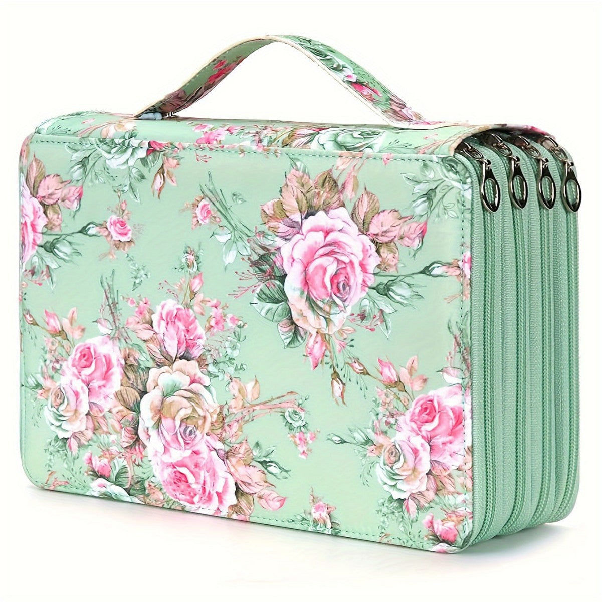 Large-capacity five-layer zippered pencil case