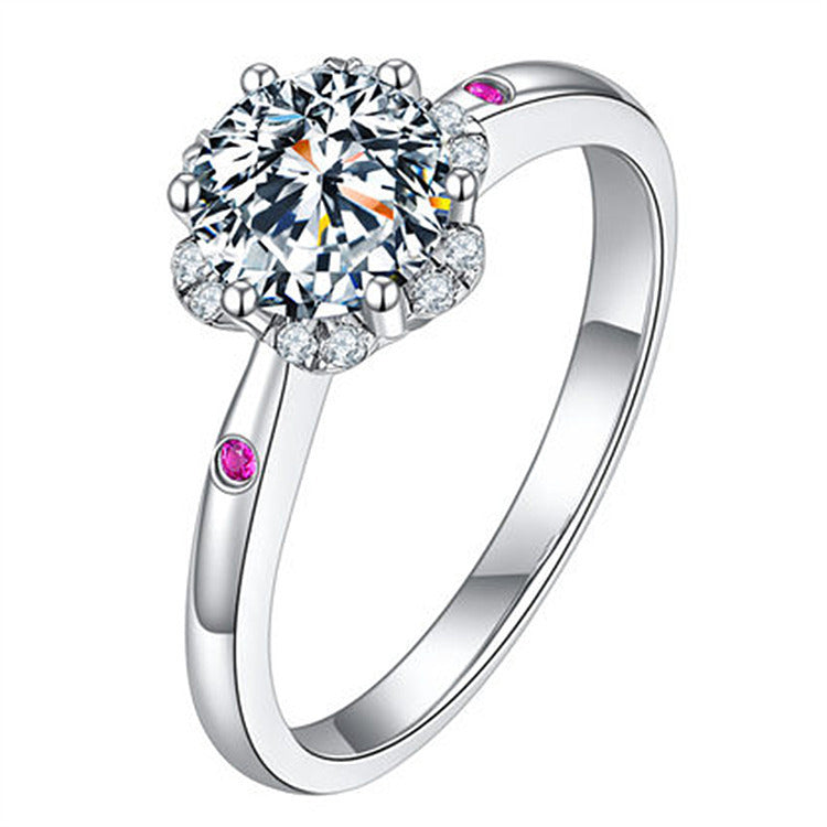 Morganite simple six-prong wedding ring