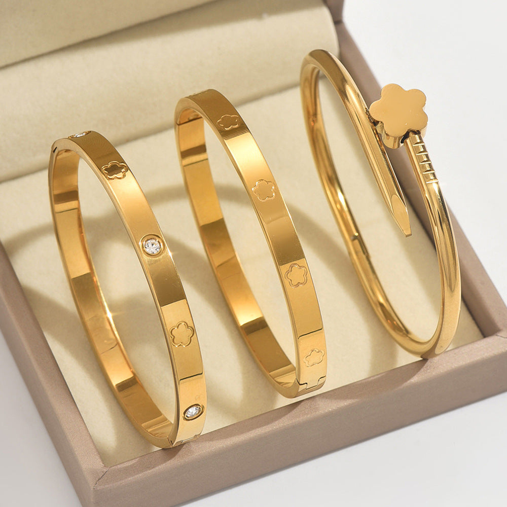 Fashion Stainless Steel Gold and Silver Bangles