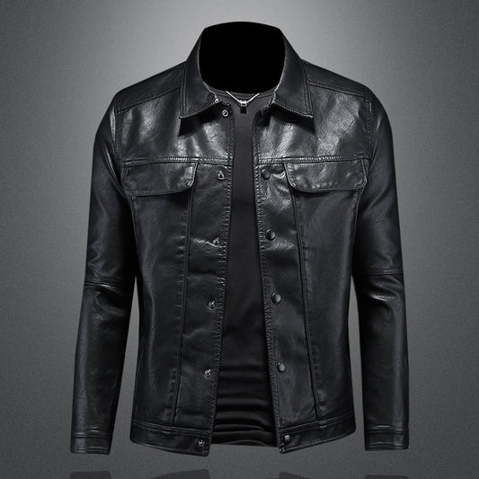 Men's Slim PU Leather Jacket