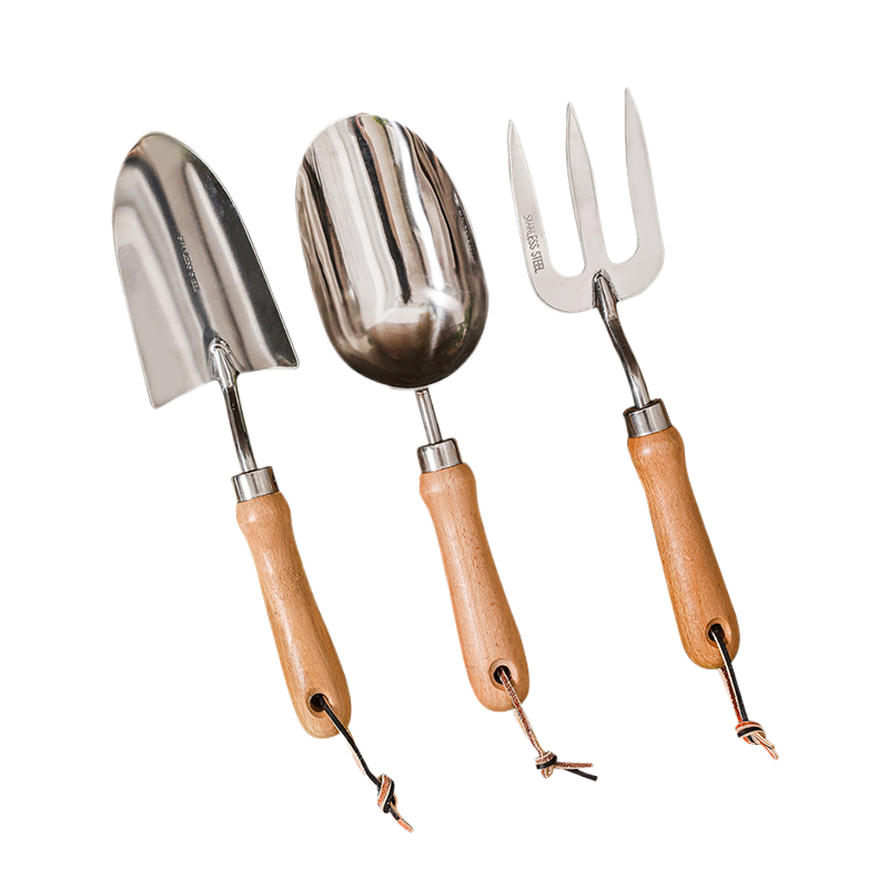 Stainless steel gardening tool set
