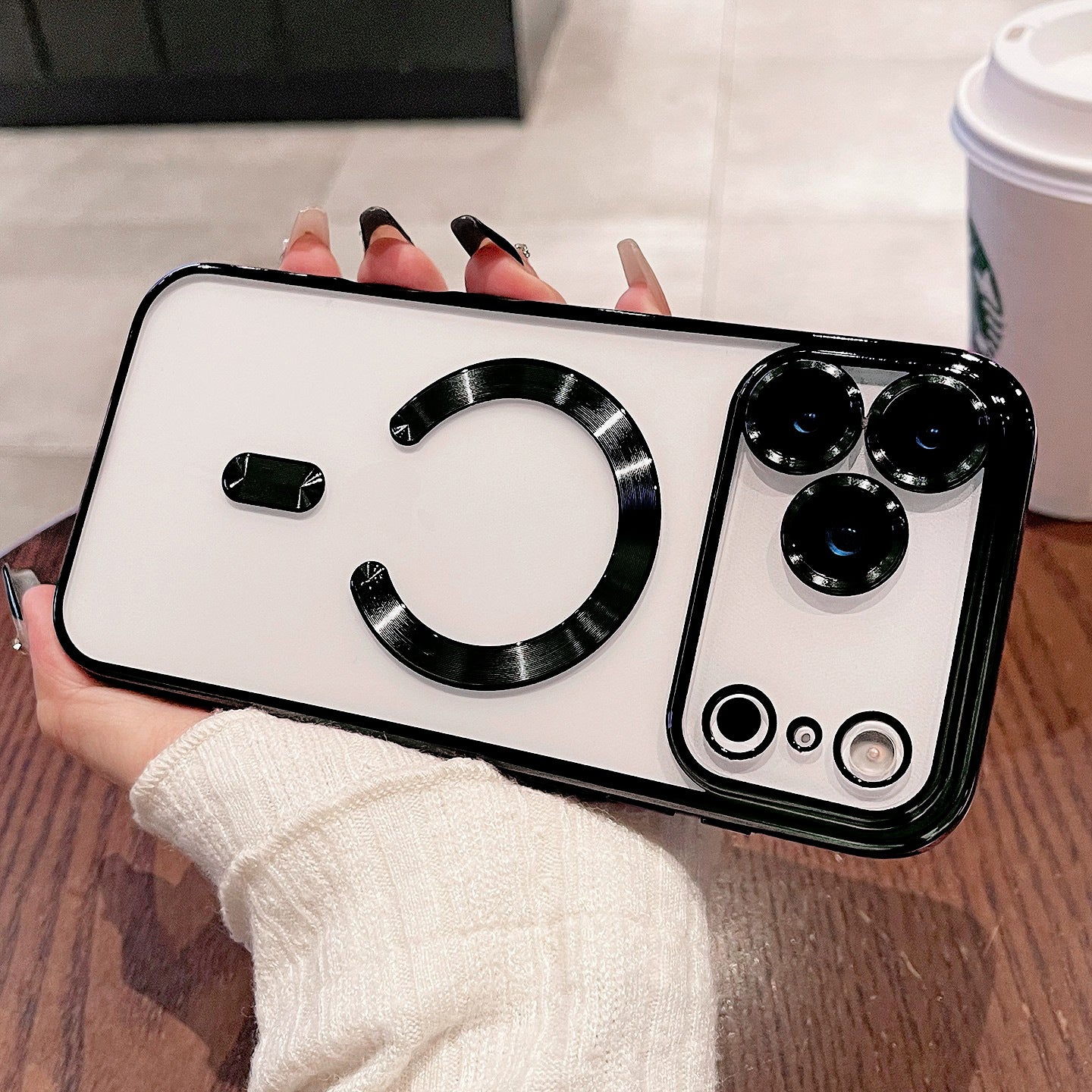 Electroplated transparent phone case