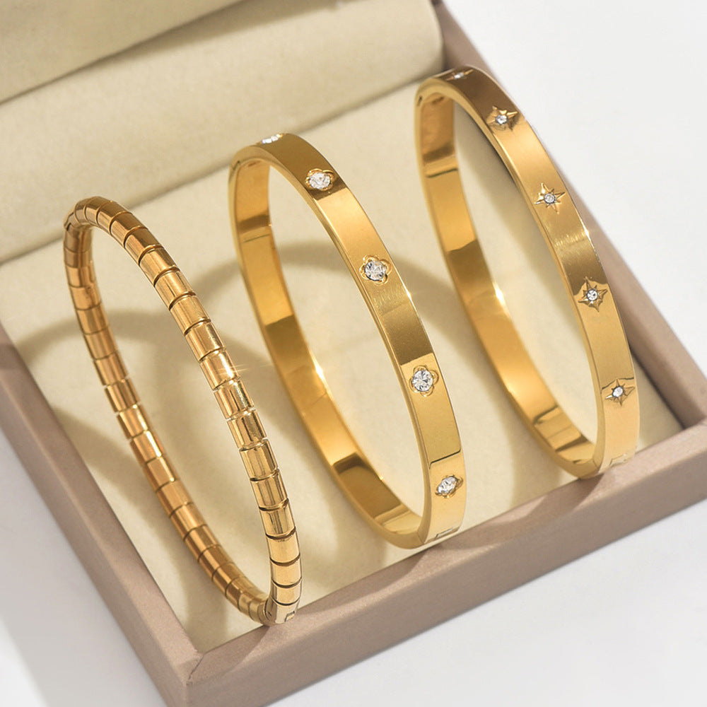 Fashion Stainless Steel Gold and Silver Bangles