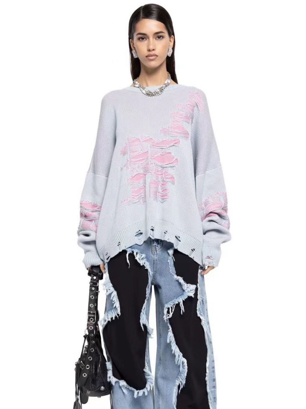 Worn-out woolen women's clothing