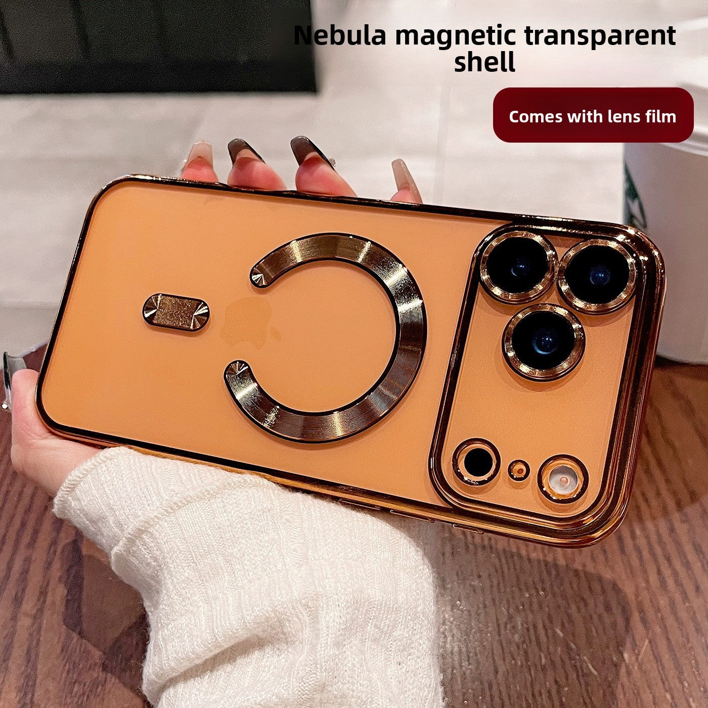 Electroplated transparent phone case