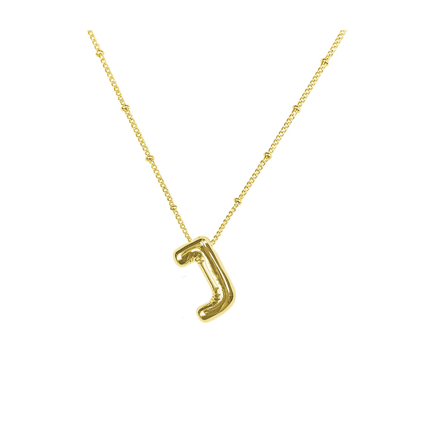 26 English Bubble Glossy Letter Necklace