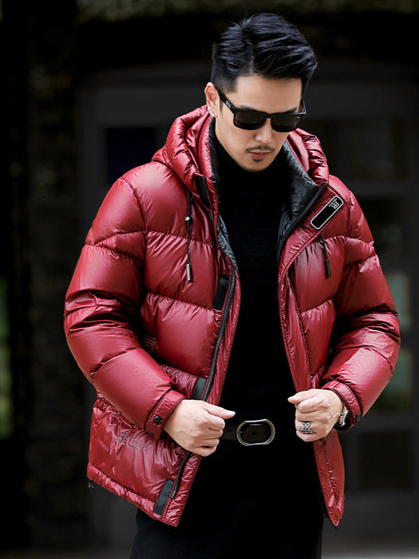 Men's Hooded Down Jacket Winter Warm Windproof