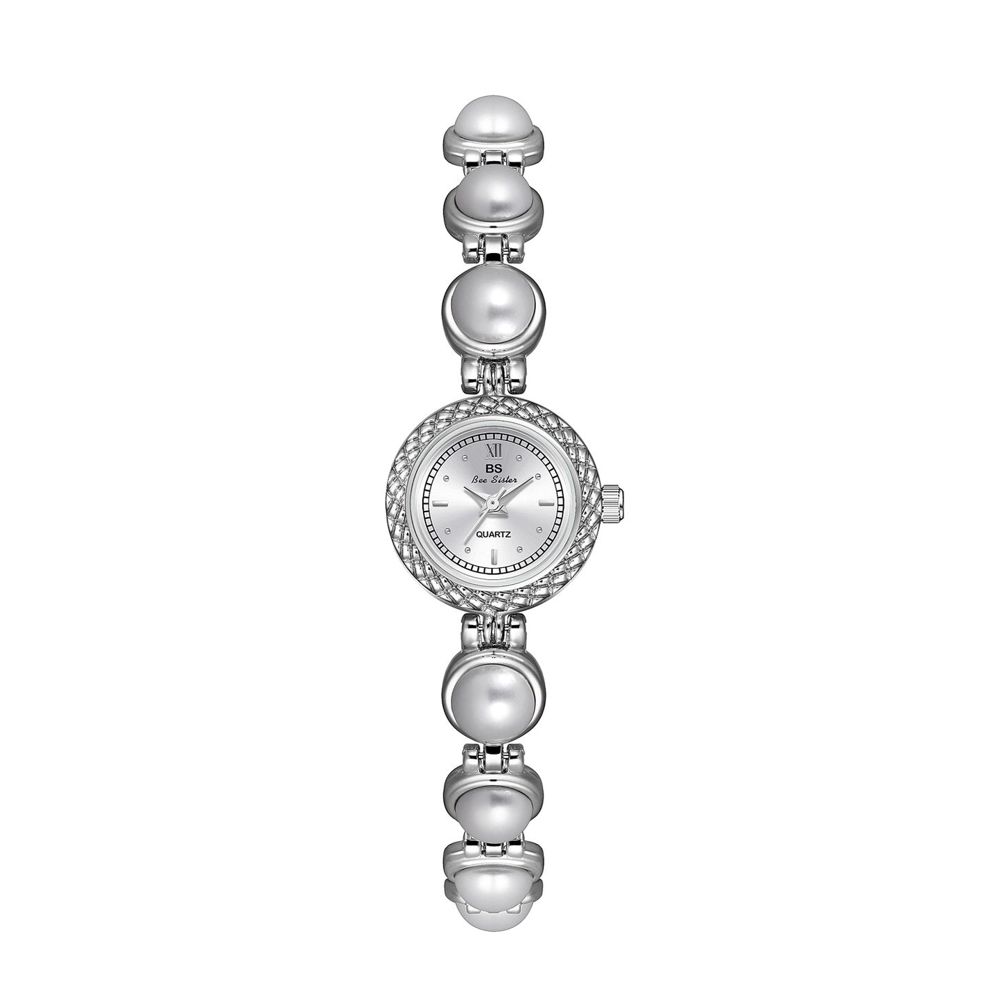A light luxury pearl bracelet watch for elegant women