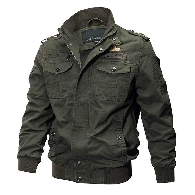 Men's Fleece-Lined Military Style Jacket
