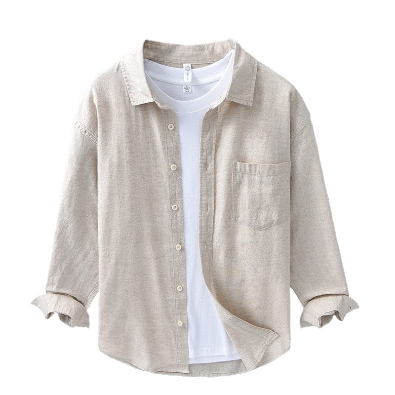 Men's Linen Long Sleeve Casual Shirt