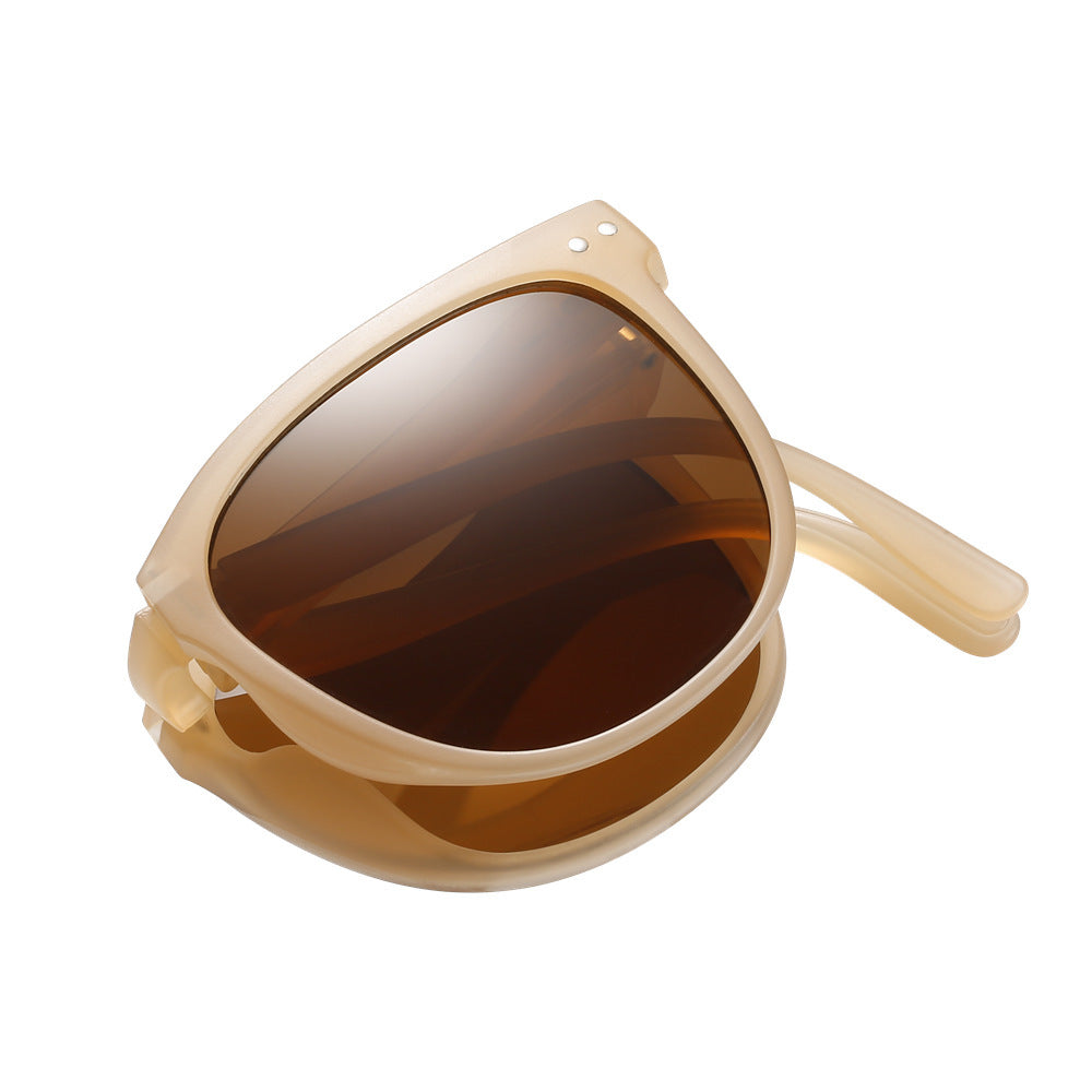 Folding air-cushion sunglasses for women, brown sunglasses