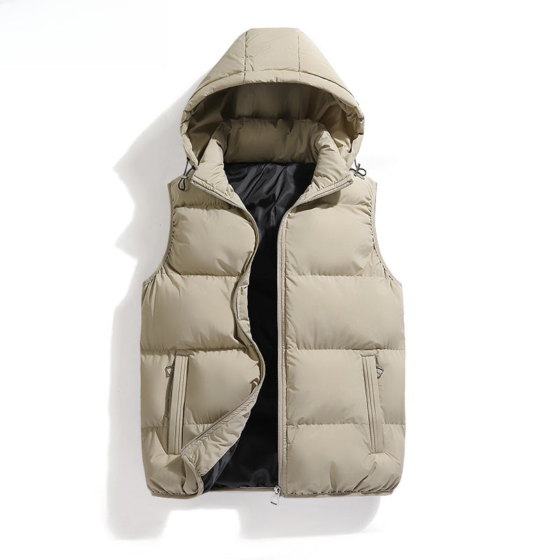 Men's Down Cotton Vest with Hood