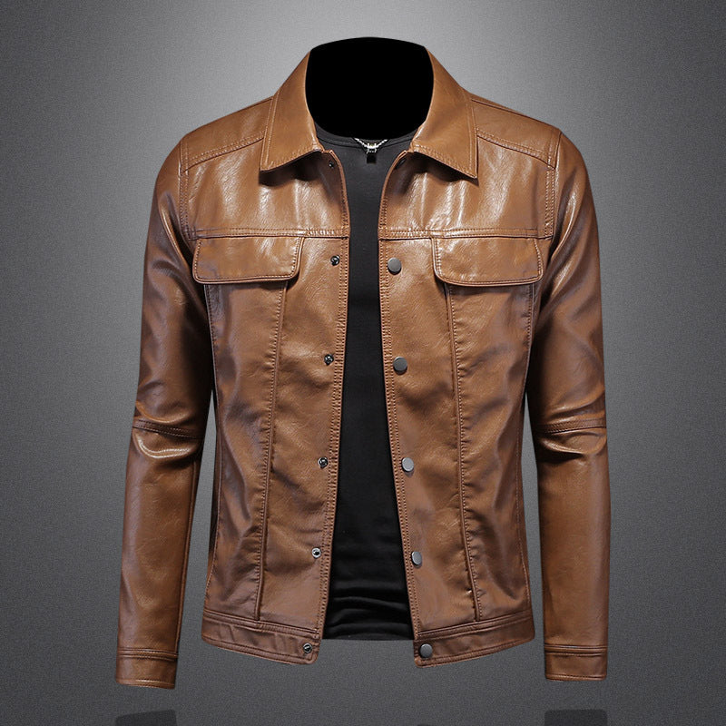 Men's Slim PU Leather Jacket