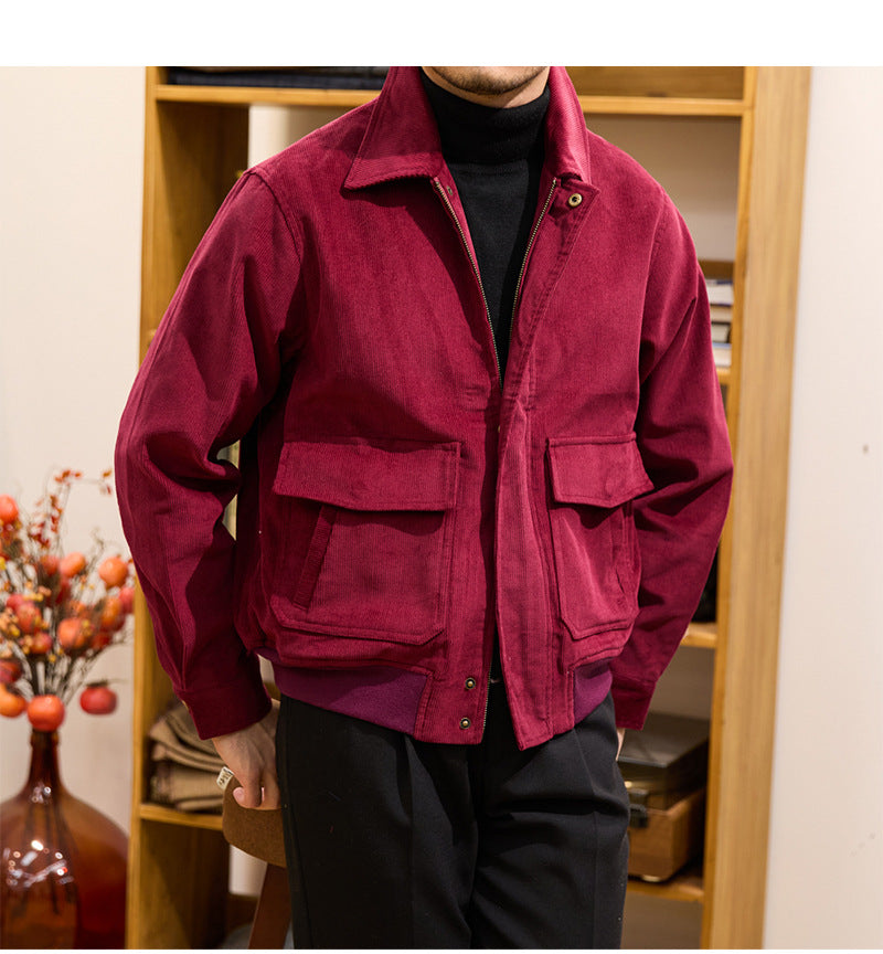 Autumn and winter casual men's corduroy jacket