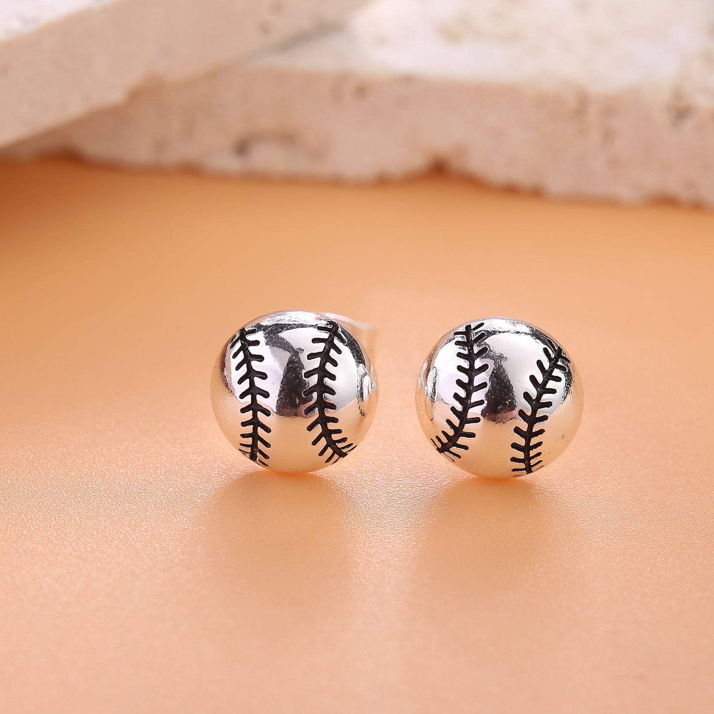New Amazon Wholesale Sterling Silver Earrings Basketball Earrings Sports Earrings Football Copper Earrings Volleyball Baseball Earrings