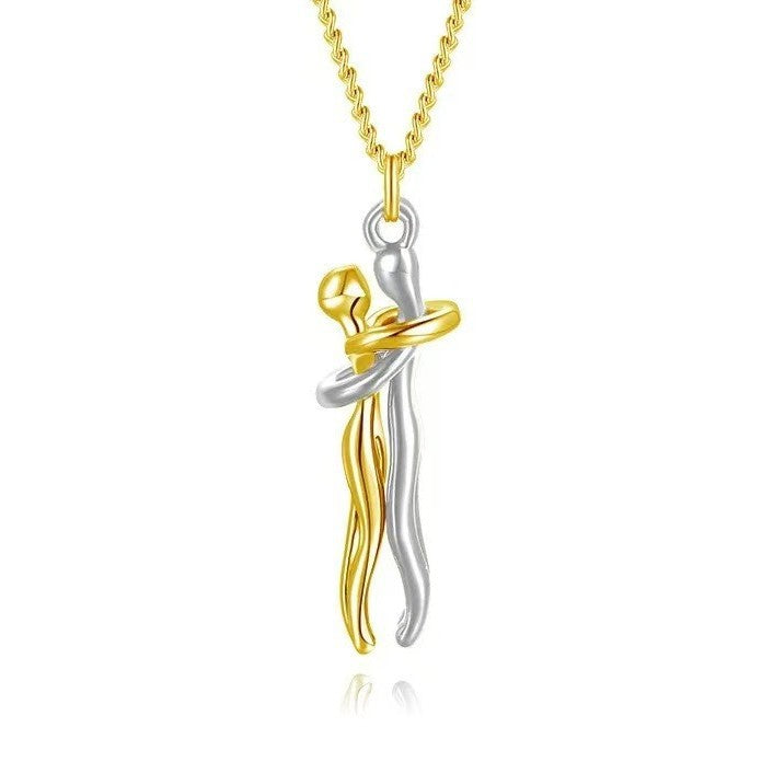 Couple Hug Pendant Necklace Jewelry Gift