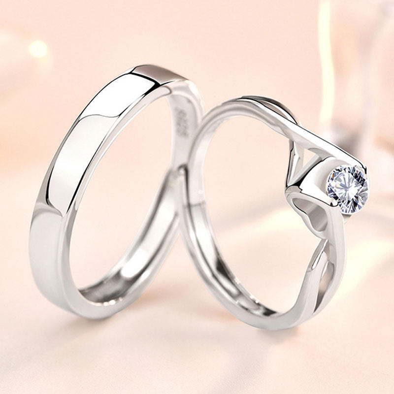 Silver Adjustable Couple Rings