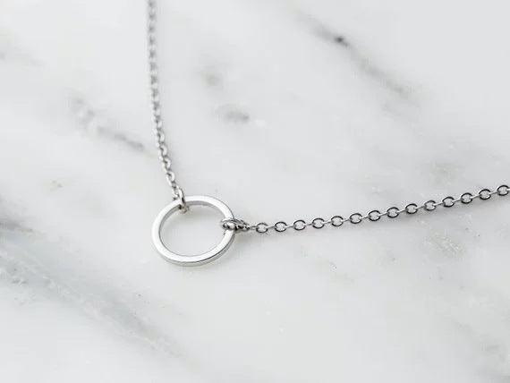 Geometric Ring Pendant Necklace for Women