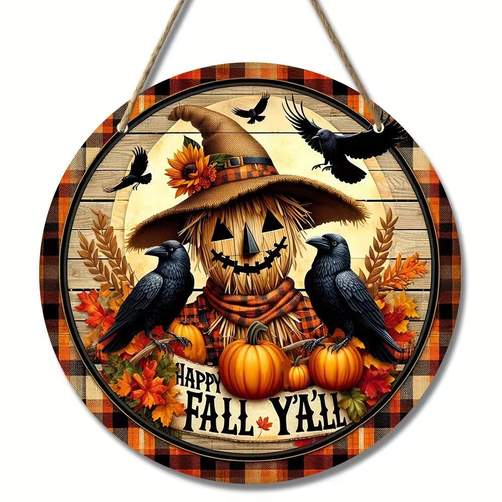 Halloween Stand Wooden Craft House Number Hanging Decoration