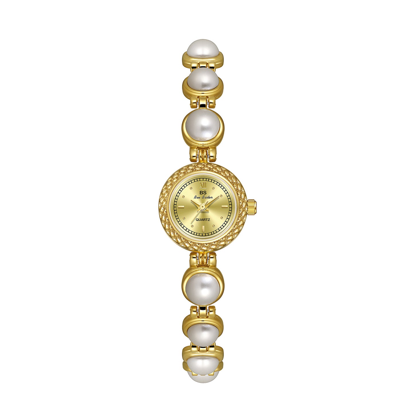 A light luxury pearl bracelet watch for elegant women