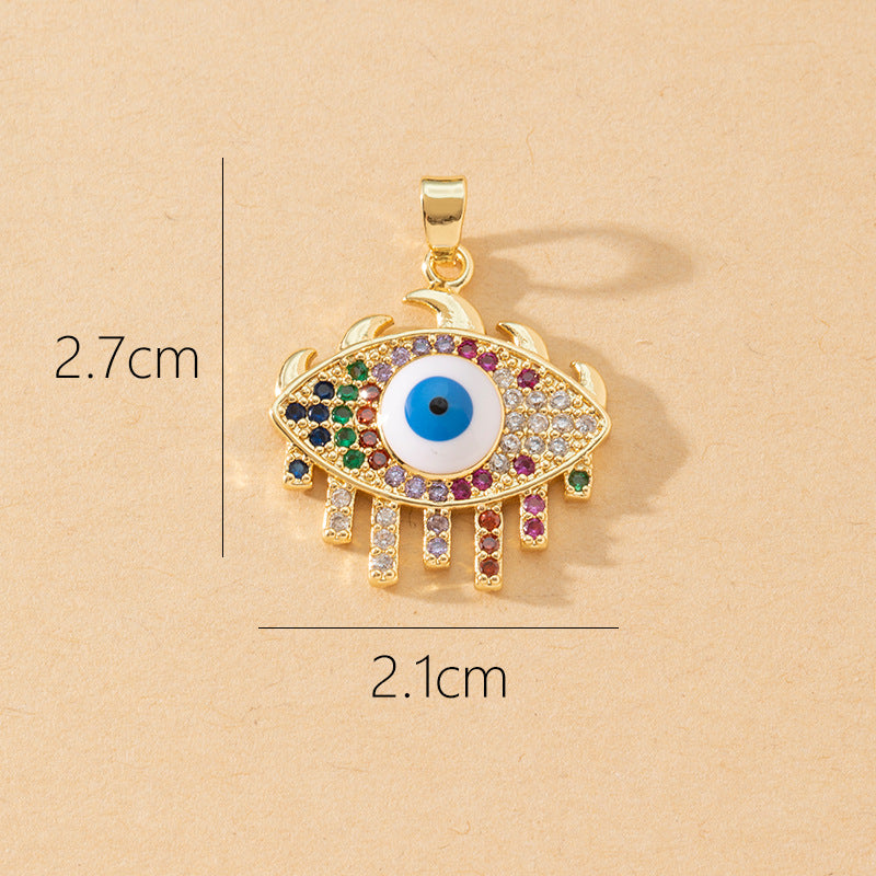 Devil's Eye Copper Pendant for DIY Jewelry