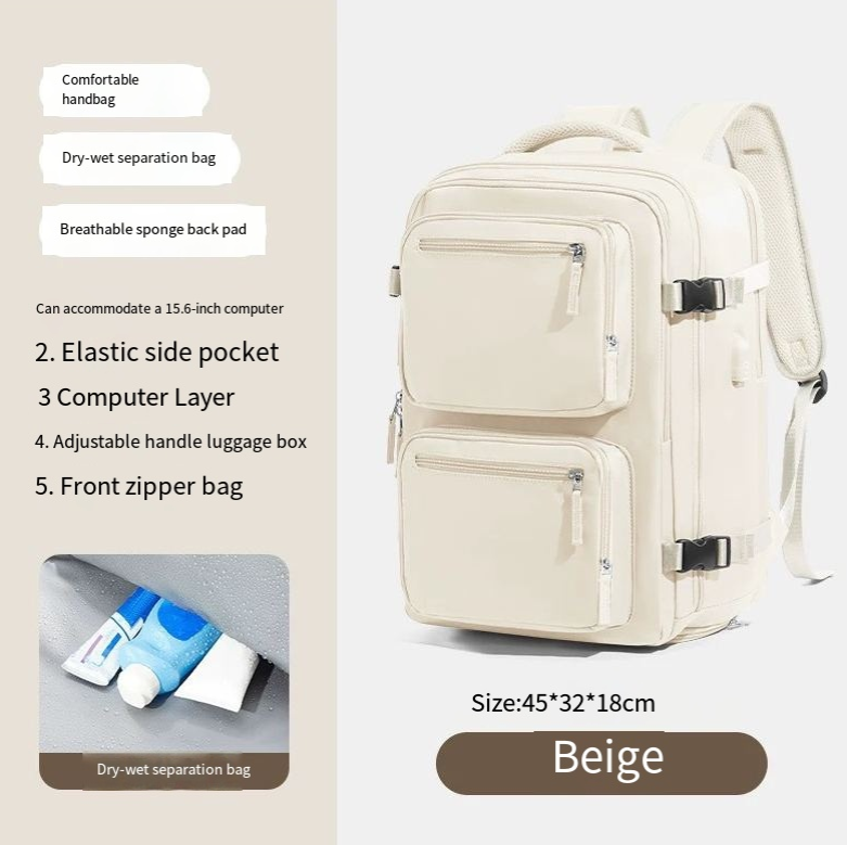 Simple backpacks for men and women, large-capacity business computer bags, multi-functional travel luggage and schoolbags