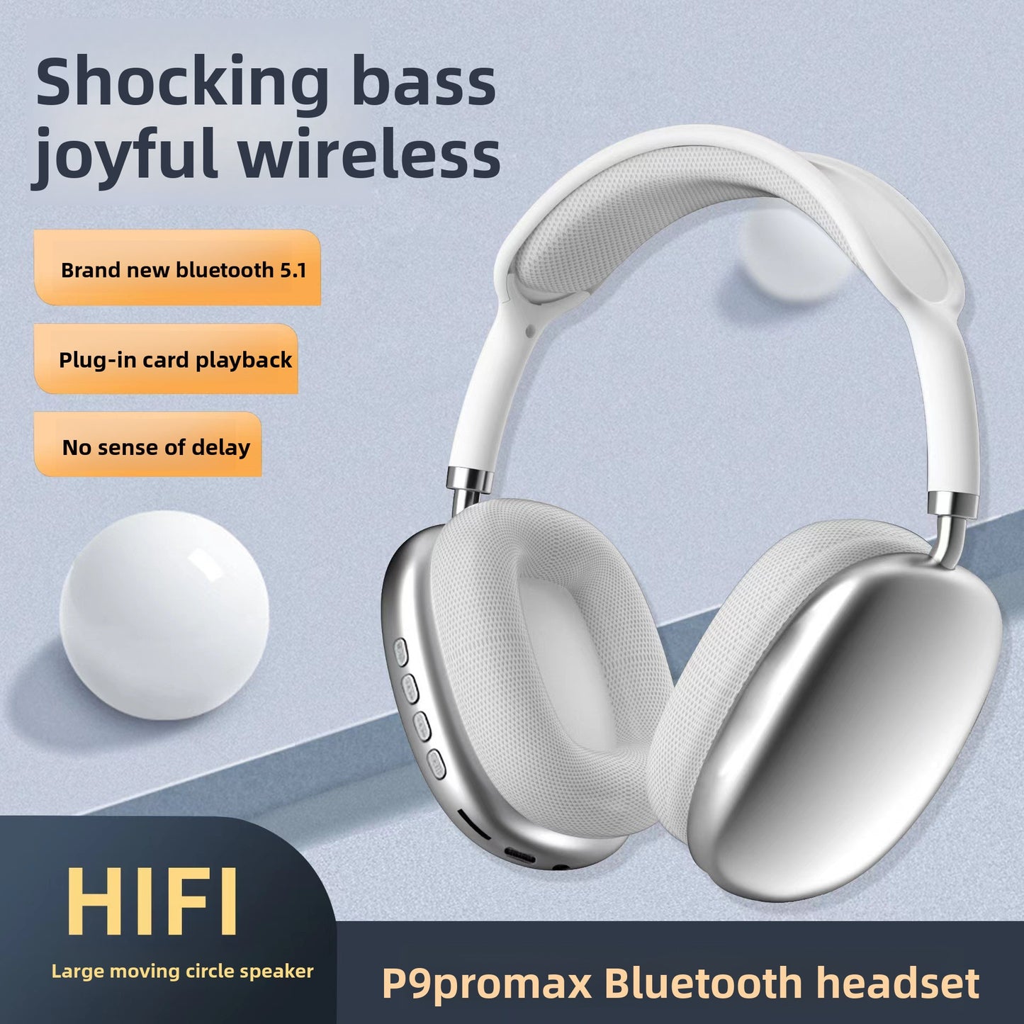 Wireless Bluetooth Headset with Bass