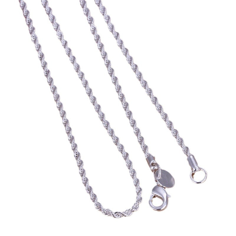 Silver Plated Twist Rope Necklace