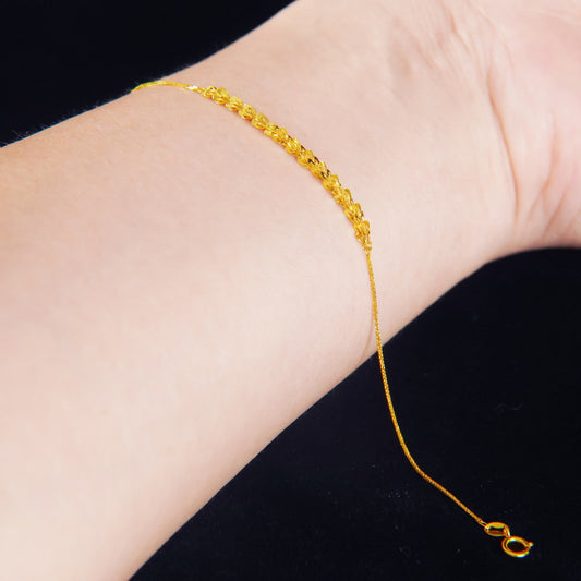 Adjustable 18K Gold Bead Bracelet