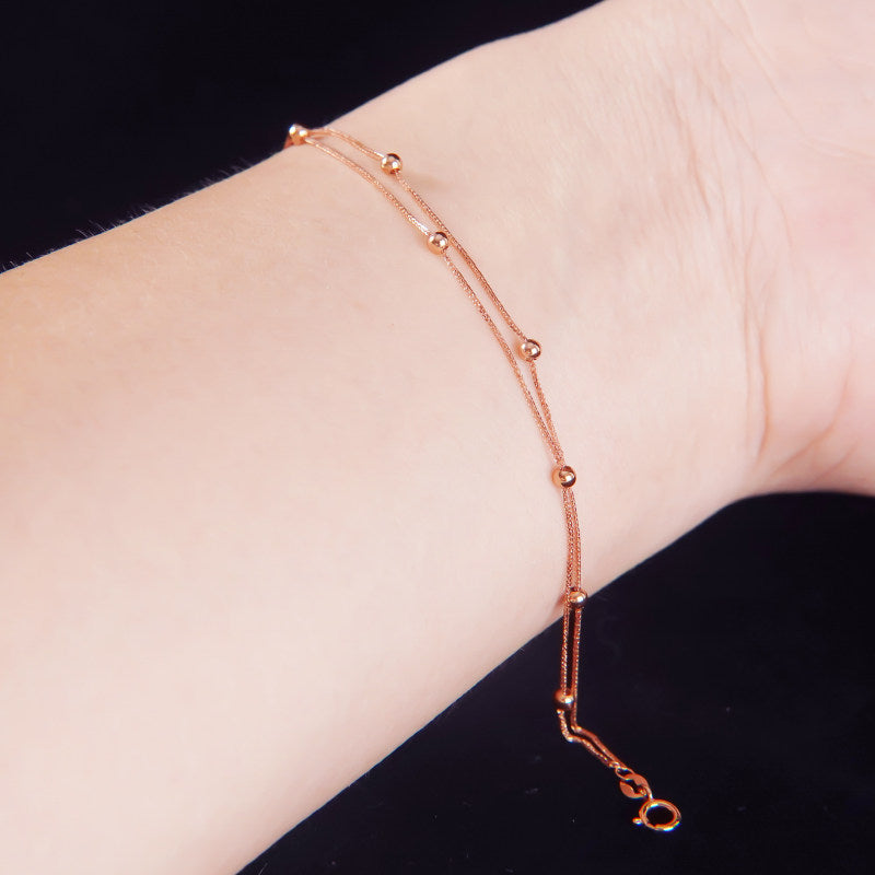 Adjustable 18K Gold Bead Bracelet