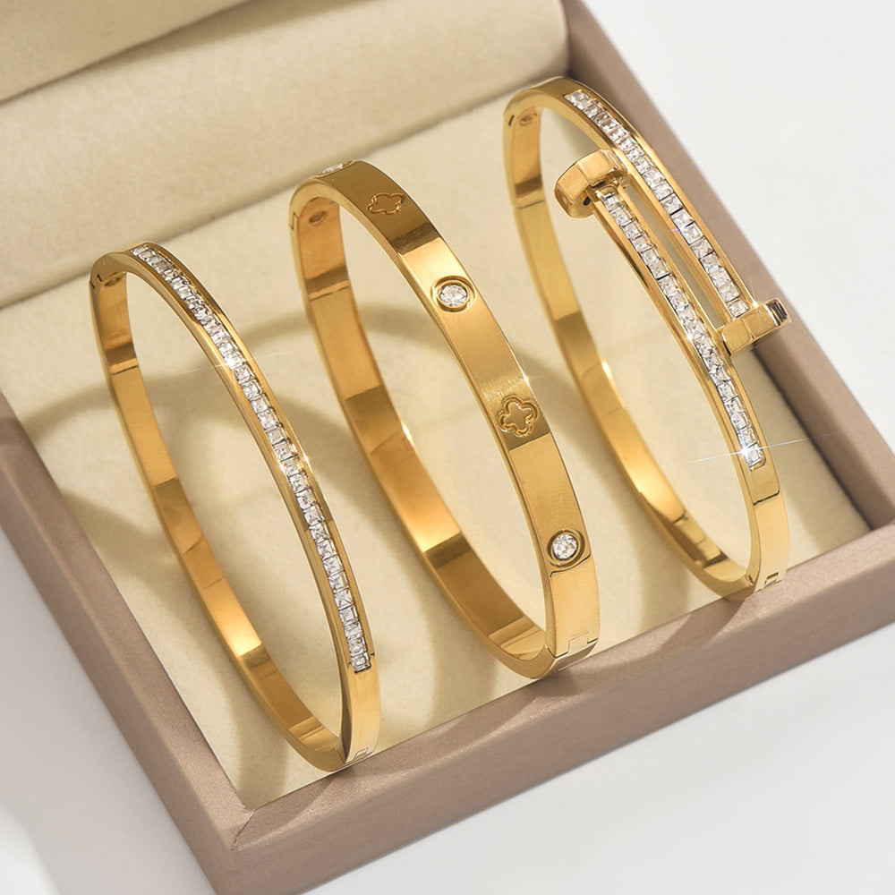 Fashion Stainless Steel Gold and Silver Bangles