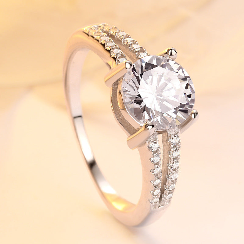 Morganite simple six-prong wedding ring