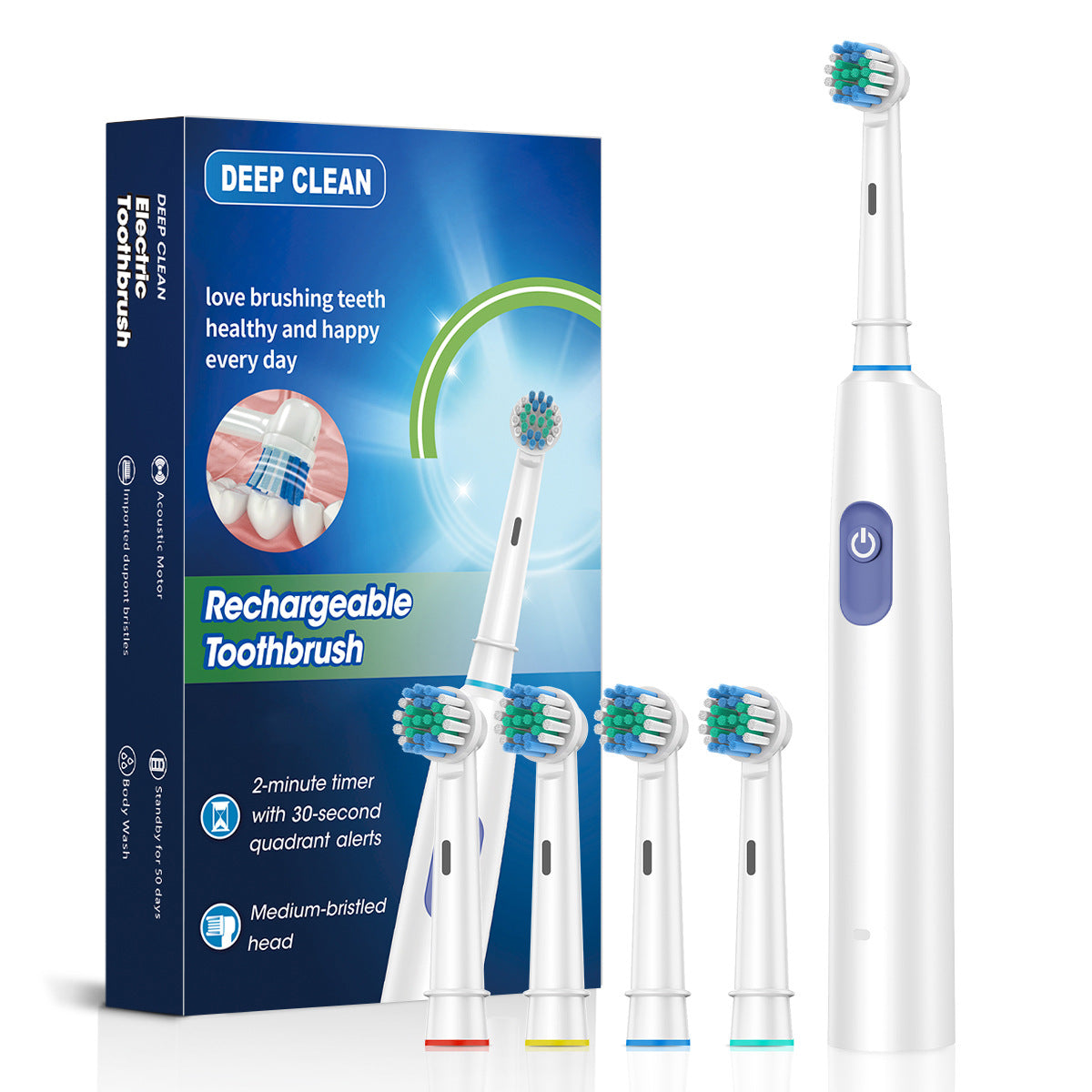 Rotating Electric Toothbrush with 5 Modes and Soft Bristles