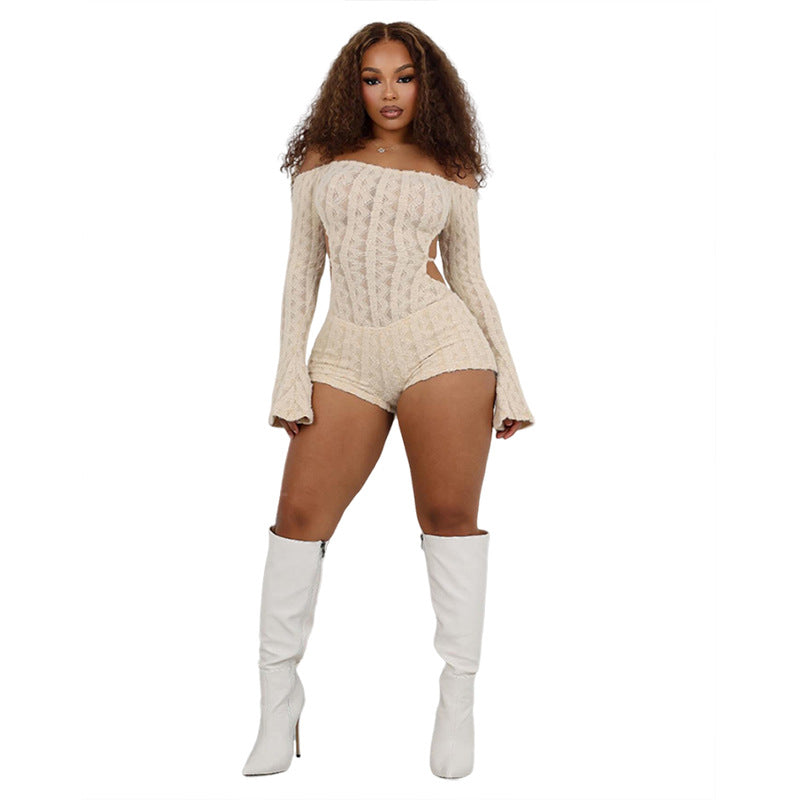 Long Sleeve High Waist Slim Fit Jumpsuit