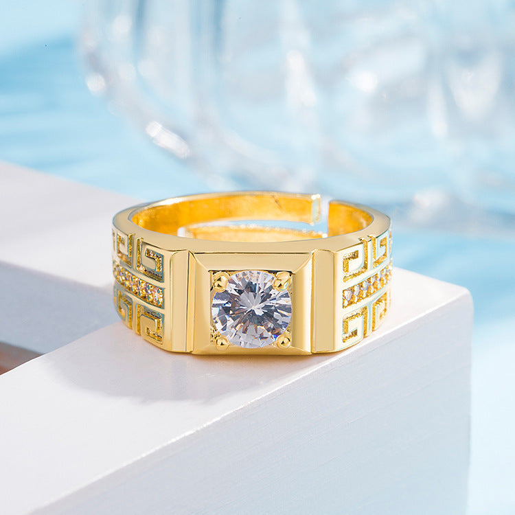 Morganite simple six-prong wedding ring