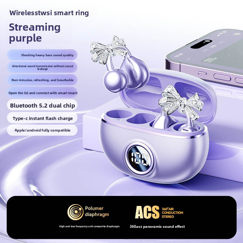 Wireless Bluetooth Ear Clip Headset with Detachable Earrings